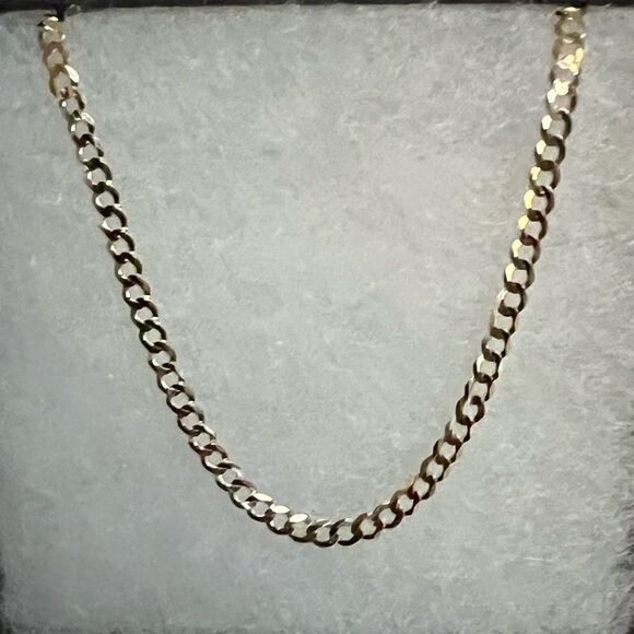14k Solid Yellow Curb Concave cuban Chain Necklace | 3.5 mm | Real Gold Cuban | - Picture 8 of 9